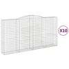 vidaXL 10 db &iacute;ves horganyzott vas gabion kos&aacute;r 400x50x200/220 cm