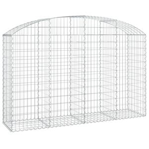vidaXL &iacute;ves horganyzott vas gabion kos&aacute;r 200x50x120/140 cm