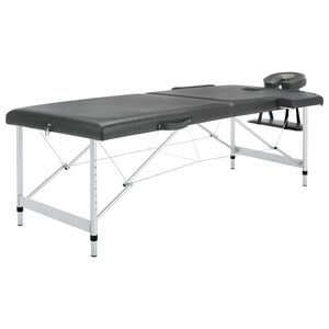 vidaXL 2 z&oacute;n&aacute;s antracit massz&aacute;zsasztal alum&iacute;nium v&aacute;zzal 186 x 68 cm