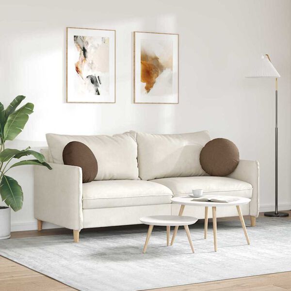 vidaXL Ülőpárnák 2 pcs Barna Ø40 x 13 cm szövet