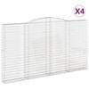 vidaXL 4 db &iacute;ves horganyzott vas gabion kos&aacute;r 400x30x220/240 cm