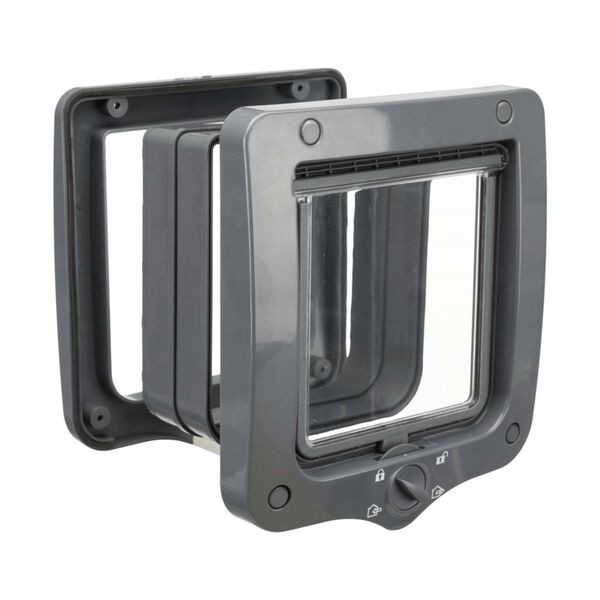 TRIXIE 4 pozíciós szürke macskaajtó 2 alagúttal