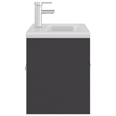 vidaXL szürke forgácslap mosdószekrény beépített mosdókagylóval