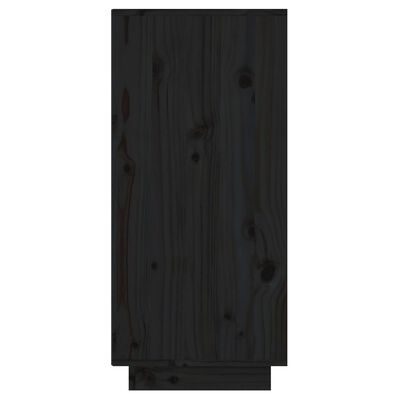 vidaXL fekete tömör fenyőfa tálalószekrény 60 x 34 x 75 cm