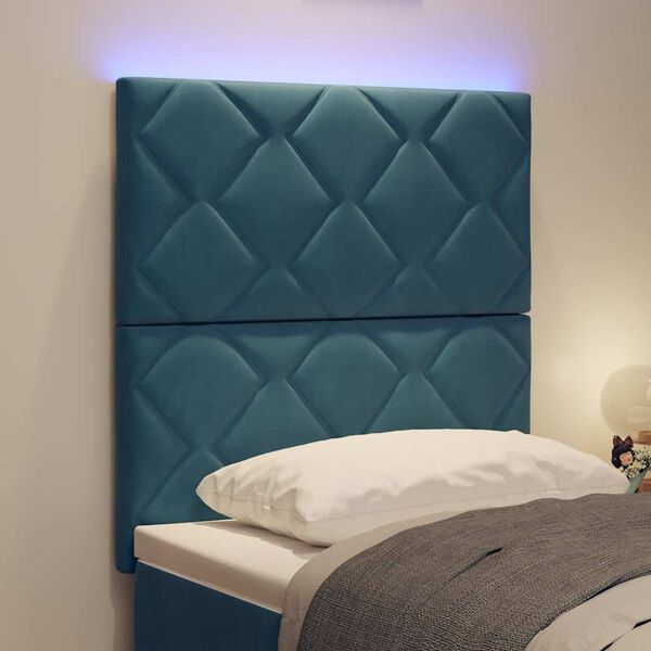 vidaXL LED &aacute;gyt&aacute;mla S&ouml;t&eacute;t k&eacute;k 80 cm Műbőr