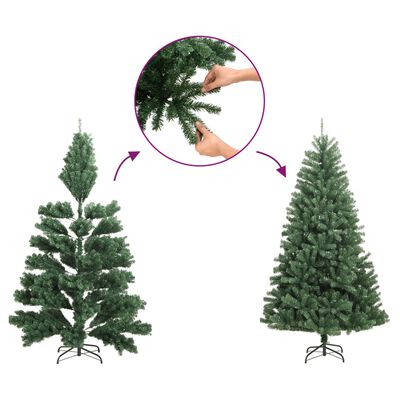 vidaXL vékony PVC műkarácsonyfa állvánnyal 180 cm