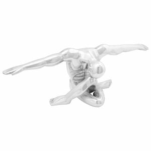 vidaXL Szobor Ezüst 63 x 20 x 22 cm Alumínium