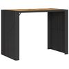 vidaXL fekete polyrattan kerti b&aacute;rasztal ak&aacute;cfa lappal 145x80x110 cm