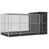 vidaXL ez&uuml;st sz&iacute;nű ac&eacute;l mad&aacute;rh&aacute;z kiterjeszt&eacute;sekkel 416 x 203 x 216 cm