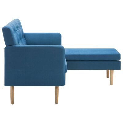 vidaXL L-alakú kék szövet kanapé 171,5 x 138 x 81,5 cm