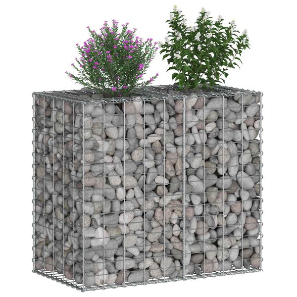 vidaXL Gabion emelt &aacute;gy Ez&uuml;st 90 x 50 x 80 cm Horganyzott ac&eacute;l