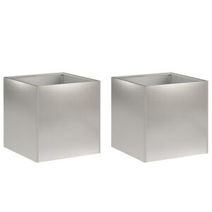 vidaXL Kerti cser&eacute;p 2 db Ez&uuml;st 20 x 20 x 20 cm Rozsdamentes Ac&eacute;l