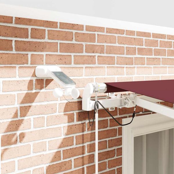 vidaXL burgundi v&ouml;r&ouml;s automata kih&uacute;zhat&oacute; LED-es napellenző 300x250 cm