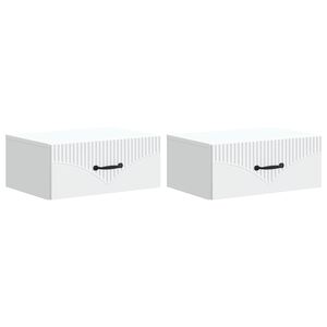 vidaXL Fali &eacute;jjeli szekr&eacute;ny 2 pcs Feh&eacute;r 49 x 34,5 x 20 cm Szerelt Fa