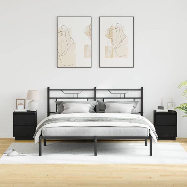 vidaXL &Eacute;jjeliszekr&eacute;ny 2 pcs Fekete t&ouml;lgy 39 x 34,5 x 50 cm Faanyag