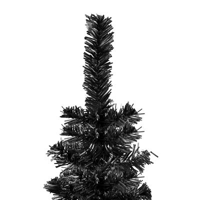 vidaXL fekete megvilágított vékony karácsonyfa 210 cm