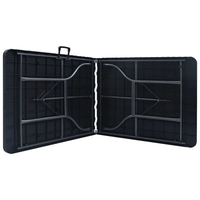 vidaXL fekete HDPE rattan szerű összecsukható kerti asztal 180x75x72cm