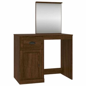 vidaXL barna t&ouml;lgy sz&iacute;nű szerelt fa t&uuml;kr&ouml;s pipereasztal 90x50x132,5 cm