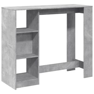 vidaXL betonsz&uuml;rke szerelt fa b&aacute;rasztal polccal 124 x 46 x 103,5 cm