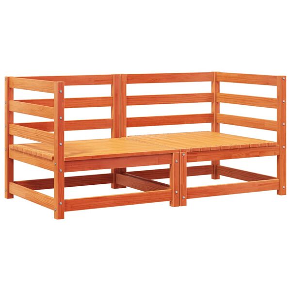 vidaXL 2 db viaszbarna tömör fenyőfa kerti sarokkanapé párnával