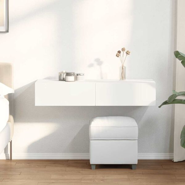 vidaXL Falipolc fi&oacute;kokkal feh&eacute;r 100x36x19 cm műszaki fa