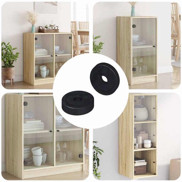 vidaXL alkalmas lapos al&aacute;t&eacute;thez 2 pcs Fekete &empty;15 x 3 mm PVC kopolimer