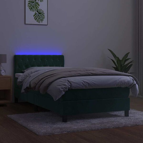 vidaXL s&ouml;t&eacute;tz&ouml;ld b&aacute;rsony rug&oacute;s &eacute;s LED-es &aacute;gy matraccal 100x200 cm
