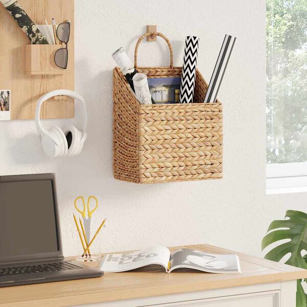 vidaXL F&uuml;ggő kos&aacute;r Term&eacute;szetes 30 x 17,5 x 49,5 cm V&iacute;zi j&aacute;cint