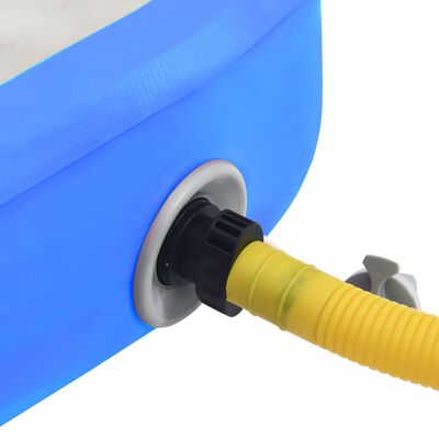 vidaXL kék PVC felfújható tornamatrac pumpával 400 x 100 x 20 cm