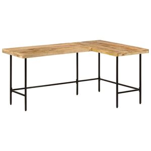 vidaXL &iacute;r&oacute;asztal 165x110x77 cm t&ouml;m&ouml;rfa mang&oacute; &eacute;s vas