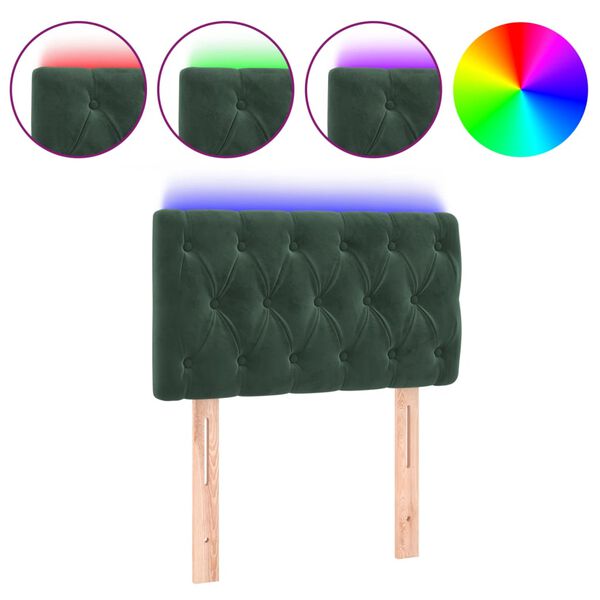 vidaXL s&ouml;t&eacute;tz&ouml;ld b&aacute;rsony LED-es fejt&aacute;mla 80 x 7 x 78/88 cm