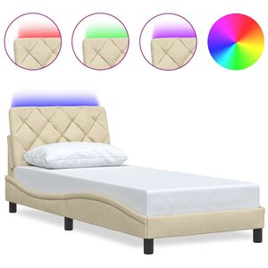vidaXL kr&eacute;m sz&ouml;vet &aacute;gykeret LED-ekkel matrac n&eacute;lk&uuml;l 80x200 cm