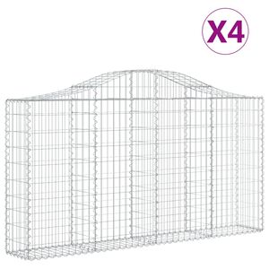 vidaXL 4 db &iacute;ves horganyzott vas gabion kos&aacute;r 200x30x100/120 cm