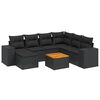 vidaXL 8 r&eacute;szes fekete polyrattan kerti &uuml;lőgarnit&uacute;ra p&aacute;rn&aacute;kkal