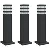 vidaXL 3 db fekete alum&iacute;nium k&uuml;lt&eacute;ri &aacute;ll&oacute;l&aacute;mpa aljzattal 50 cm