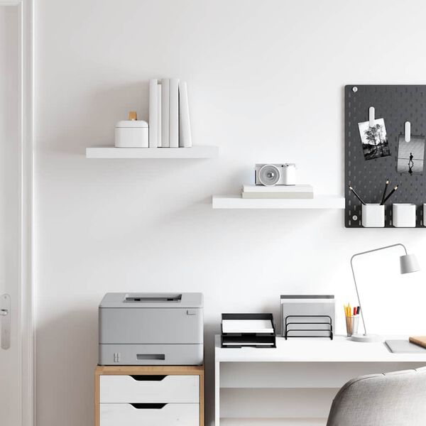 vidaXL 2 db feh&eacute;r MDF lebegő fali polc 50 x 23 x 3,8 cm