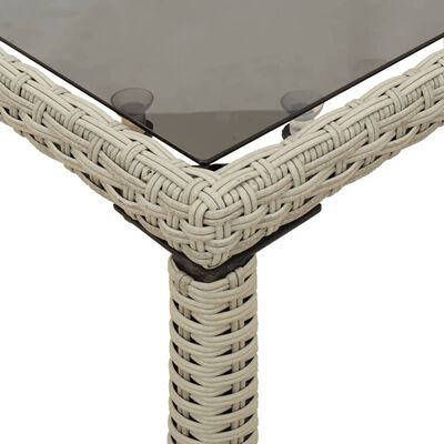 vidaXL szürke polyrattan üveglapos kerti asztal 115x54x74 cm