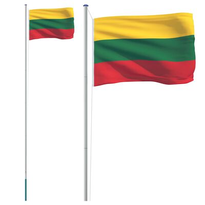 vidaXL alumínium litván zászló és rúd 6,23 m