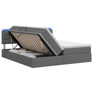 vidaXL LED t&aacute;rol&oacute;s &aacute;gy matraccal S&ouml;t&eacute;tsz&uuml;rke 180 x 200 cm Sz&ouml;vet