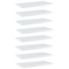 vidaXL 8 db magasf&eacute;nyű feh&eacute;r szerelt fa k&ouml;nyvespolc 40 x 20 x 1,5 cm