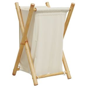 vidaXL kr&eacute;mfeh&eacute;r bambusz szennyeskos&aacute;r 41,5x36x63,5 cm