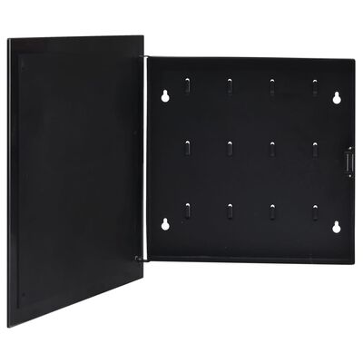 vidaXL fekete kulcsszekrény mágneses lappal 35 x 35 x 5,5 cm