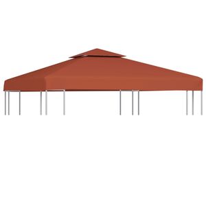 vidaXL terrakotta k&eacute;tszintes pavilon tetőponyva 310 g/m&sup2; 3 x 3 m