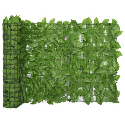vidaXL zöld leveles belátás elleni erkélyparaván 600 x 75 cm