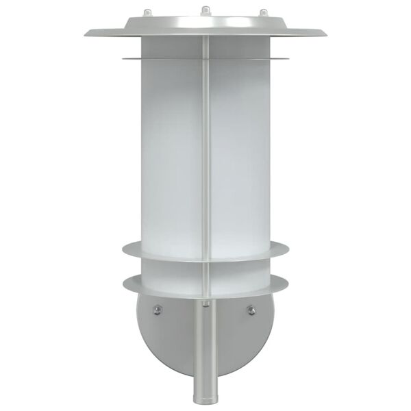 vidaXL 2 db ezüstszínű rozsdamentes acél kültéri falilámpa