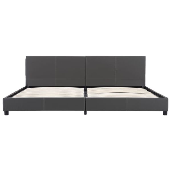 vidaXL szürke műbőr ágykeret 180 x 200 cm
