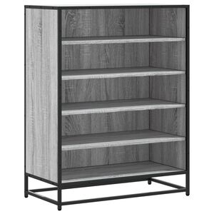 vidaXL sz&uuml;rke sonoma szerelt fa &eacute;s f&eacute;m cipőszekr&eacute;ny 75 x 38 x 97,5 cm