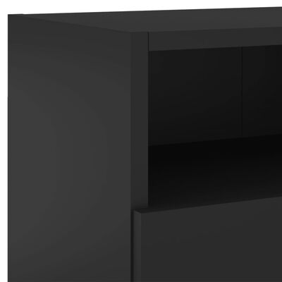 vidaXL 5 darab fekete szerelt fa falra szerelhető TV-bútor