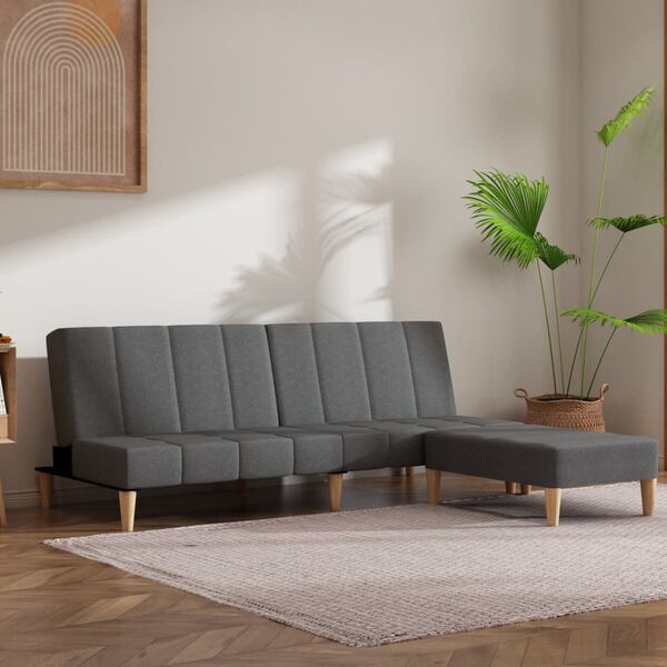 vidaXL k&eacute;tszem&eacute;lyes vil&aacute;gossz&uuml;rke sz&ouml;vet kanap&eacute;&aacute;gy zs&aacute;mollyal