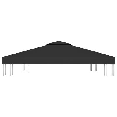 vidaXL fekete kétszintes pavilon-tetőponyva 310 g/m² 3 x 3 m